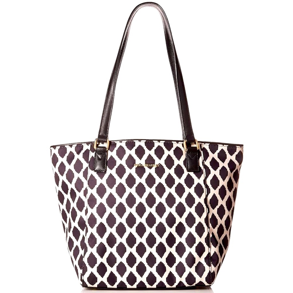 VERA BRADLEY 🖤BLACK & WHITE🤍 FAUX LEATHER SMALL ELLA TOTE BAG🌟EUC🌟